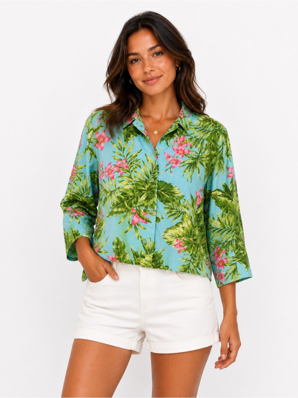Jones New York sport 3/4 sleeved floral top, Sz M